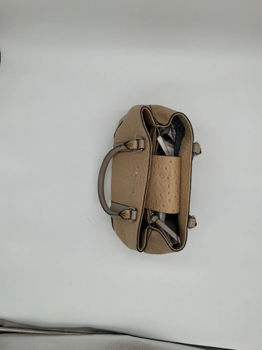 G‎ by Guess Ostrich Embossed Faux Leather Satchel Handbag